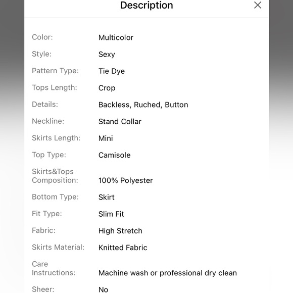 Tie-Dye Distressed Stand Collar Vest And Skirt Two Piece Set - Picture 9 of 9